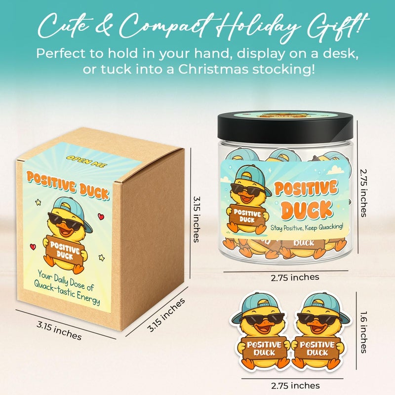 Musemory 60 Positive Duck Cards Jar, Affirmation Cards For Women, Best Friend Gift, Positive Duck Decor, Christmas Gifts For Women, Duck Gifts for Woman, Duck Lovers, Positive Duck - Image 3